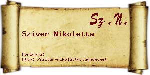 Sziver Nikoletta névjegykártya