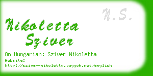 nikoletta sziver business card